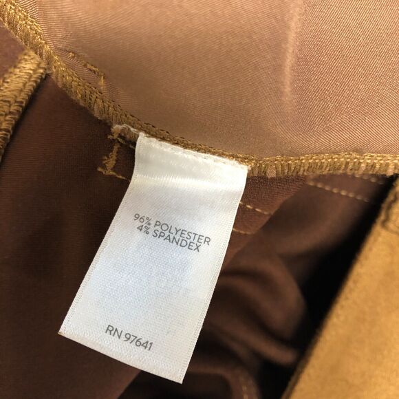 J Jill Women Faux Suede Pants Size 14 Brown Polyester Blend M212 -21 - Picture 10 of 16